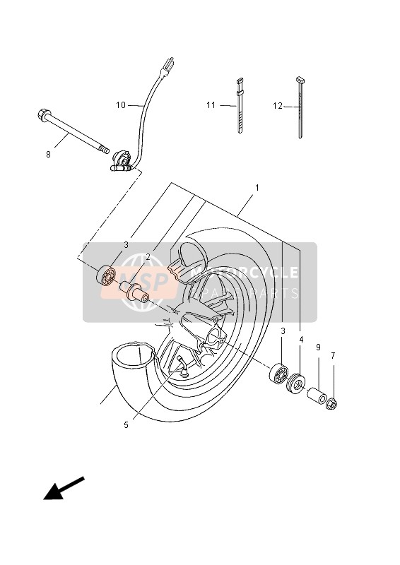 Yamaha YN50F 2015 Rueda delantera para un 2015 Yamaha YN50F